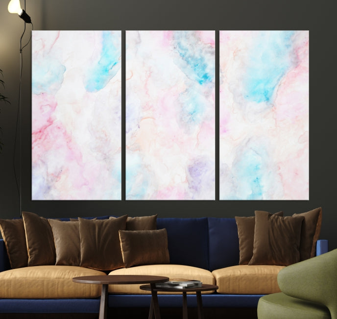 Pastel Marble Fluid Effect Wall Art Abstract Canvas Wall Art Print