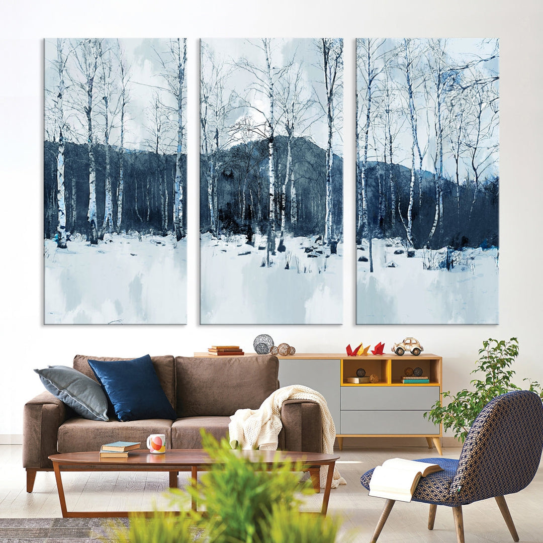 Impression d’art sur toile de forêt d’hiver à couper le souffle Multi Panel Forest Art Winter Photograph Art