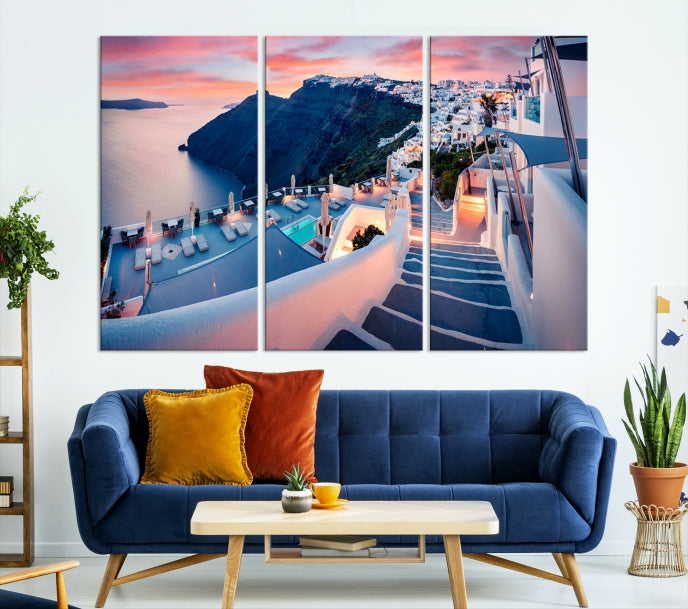 Greece Santorini Wall Art Landscape Canvas Print