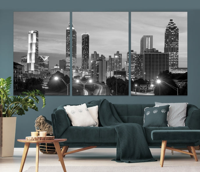 Atlanta City Black and White Wall Art