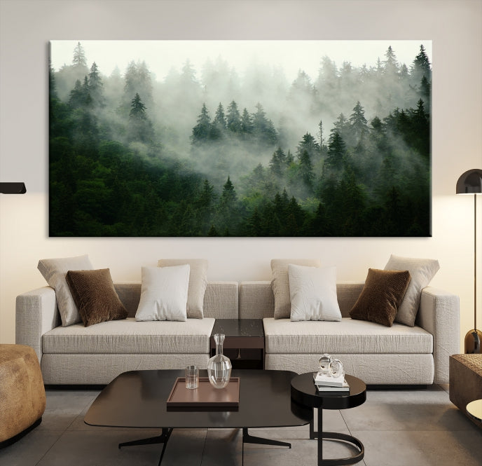 Green Forest Wall Art Canvas Print