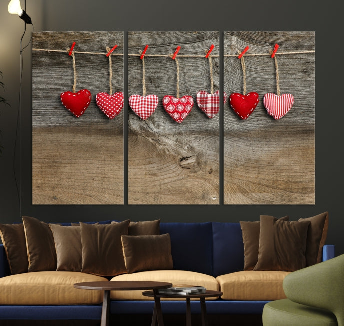 L'amour sur l'art mural en bois Impression sur toile