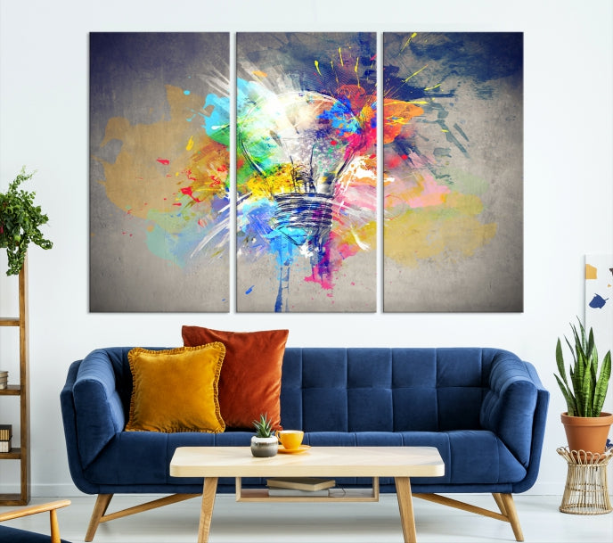 Lamp Abstract Color Wall Art Canvas Print