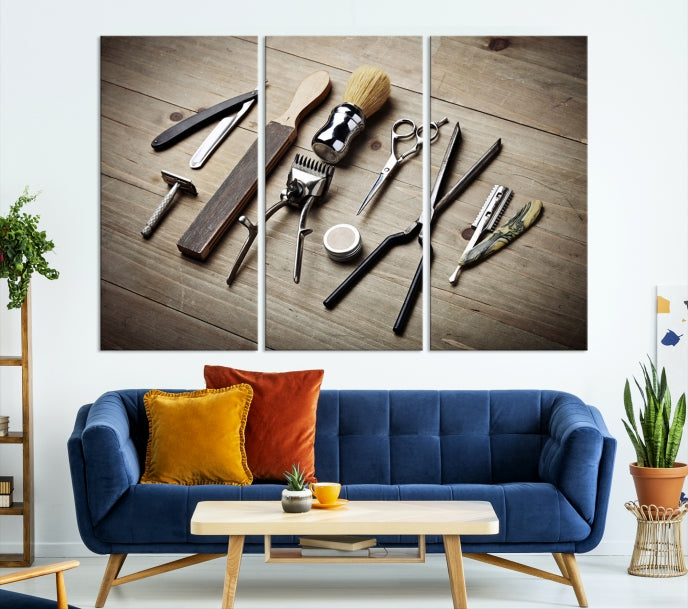 Standart Barber Tools Wall Art Canvas Print