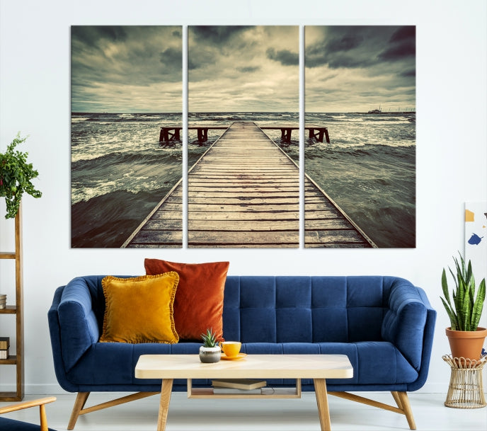 Vintage Wood Bridge Wall Art Canvas Print