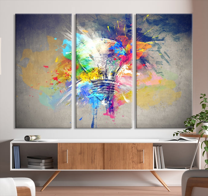 Lampe Abstraite Couleur Mur Art Impression sur toile