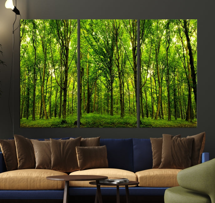 Green Forest Wall Art Canvas Print