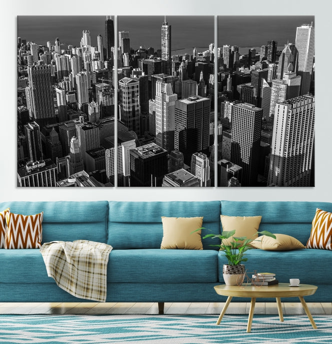 Chicago Wall Art Canvas Print Chicago City Night Canvas Print