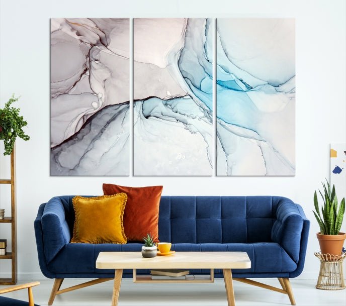 Pastel Marble Fluid Effect Wall Art Abstract Canvas Wall Art Print