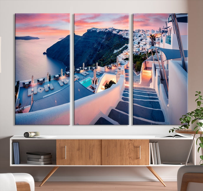 Greece Santorini Wall Art Landscape Canvas Print