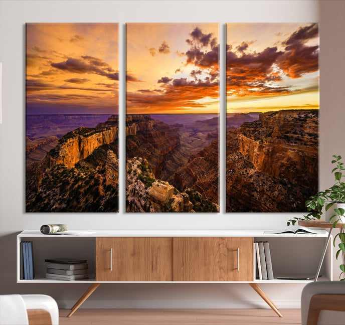 Mesmerizing Sunset from Grand Canyon Nal Park Wall Art Canvas Print