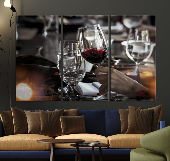 Vin rouge et verre Impression sur toile