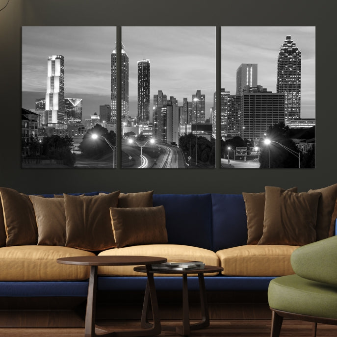 Atlanta City Black and White Wall Art