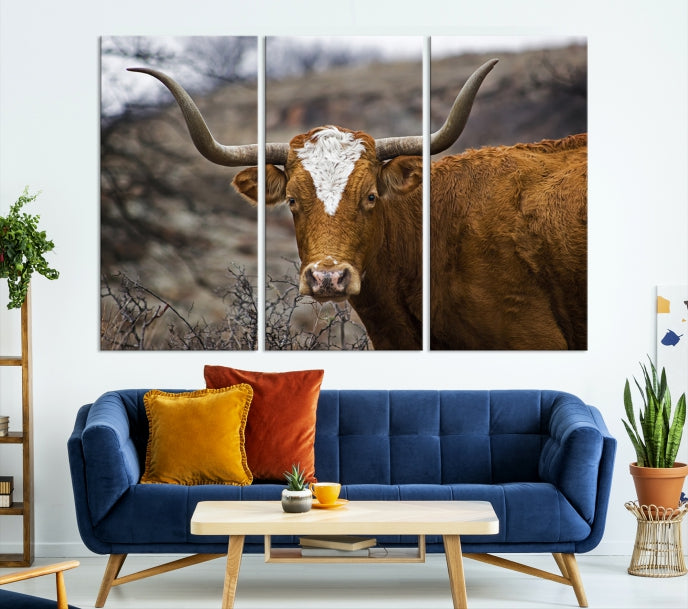 Lienzo decorativo para pared con animales de vaca grande