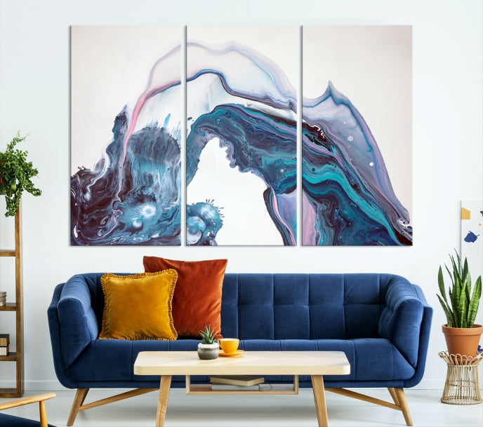 Colorful Marble Fluid Effect Wall Art Abstract Canvas Wall Art Print