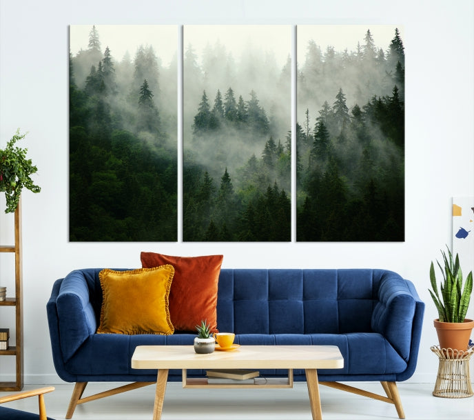 Green Forest Wall Art Canvas Print