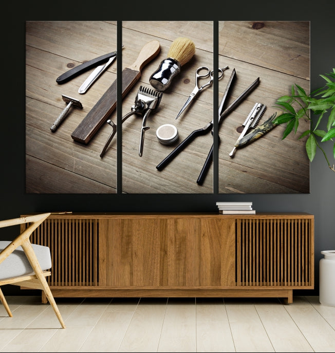 Standart Barber Tools Wall Art Canvas Print