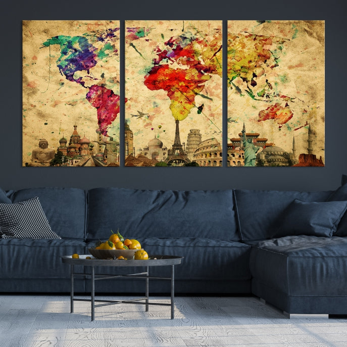 Wall Art World Map Canvas Print World Map Wall Art Canvas Print World Map Wall Art Poster Print