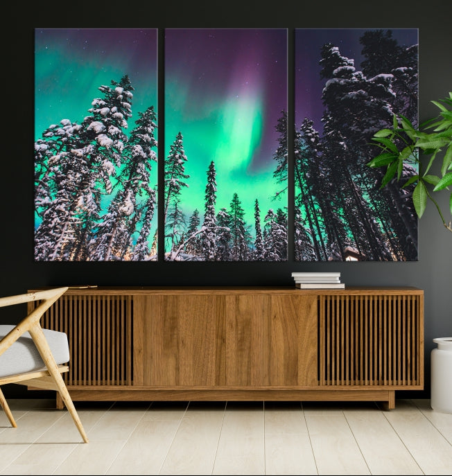 Arte de pared de aurora boreal Lienzo