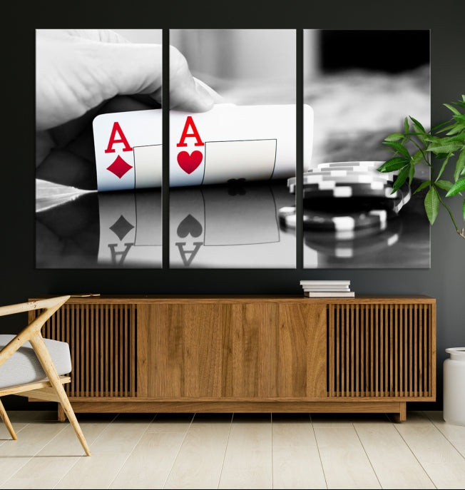 Aces Poker Art Poker Game Wall Art Canvas Print