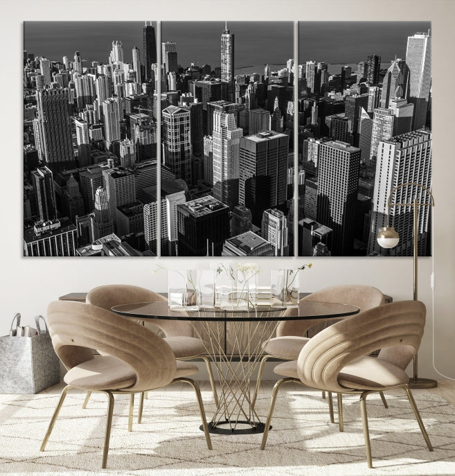 Chicago Wall Art Canvas Print Chicago City Night Canvas Print