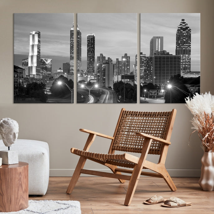 Atlanta City Black and White Wall Art