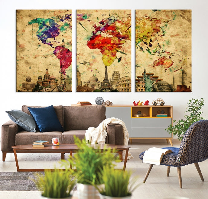 Wall Art World Map Canvas Print World Map Wall Art Canvas Print World Map Wall Art Poster Print