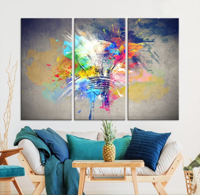 Lampe Abstraite Couleur Mur Art Impression sur toile