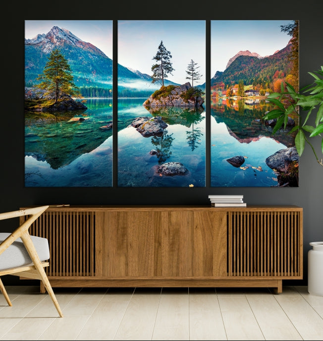 Relaxing Wall Art Lake and Mountain Wall Art Canvas Print