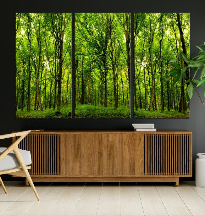 Green Forest Wall Art Canvas Print