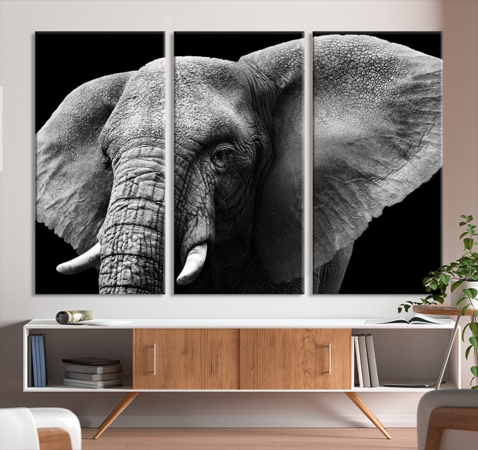 Big Elephant Close Up Wall Art Canvas Print