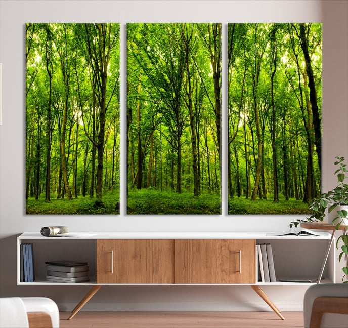 Green Forest Wall Art Canvas Print