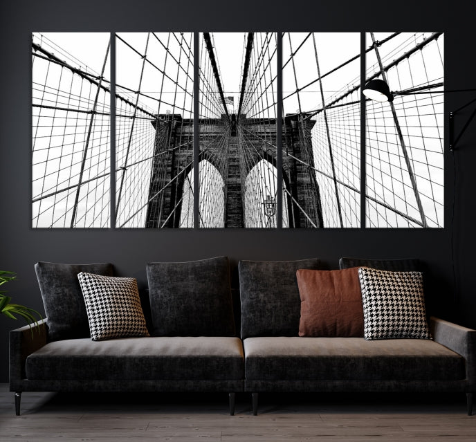 Lienzo decorativo para pared grande con puente de Brooklyn