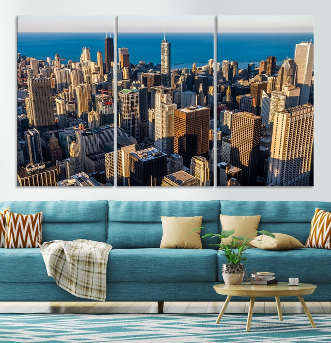 Chicago Wall Art Canvas Print Chicago City Night Canvas Print