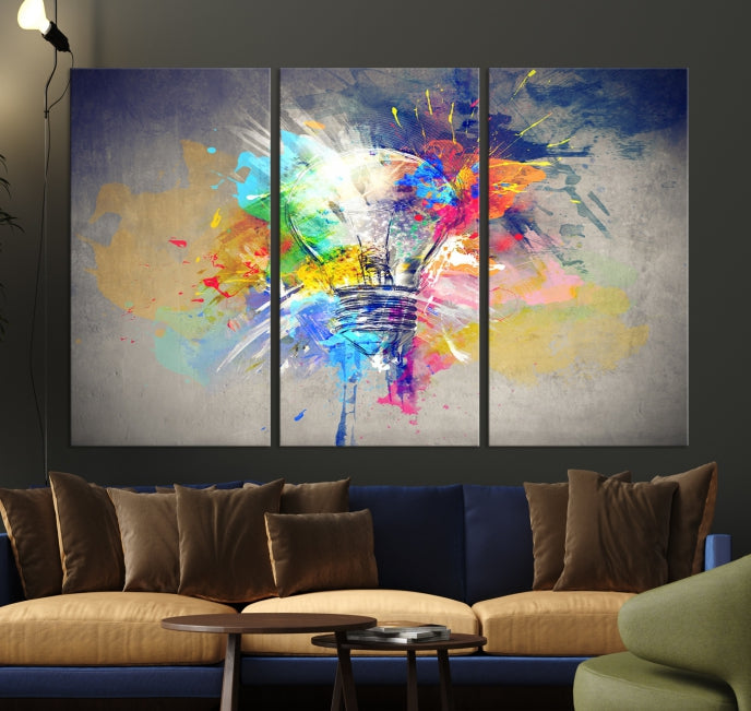 Lampe Abstraite Couleur Mur Art Impression sur toile