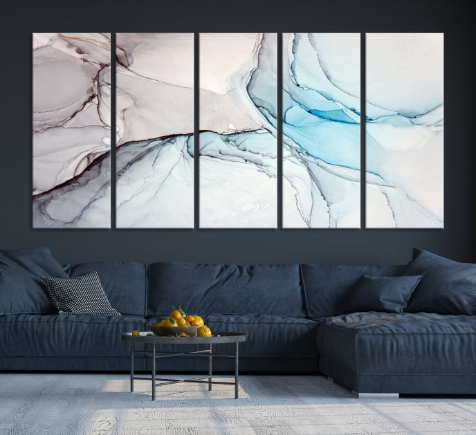 Pastel Marble Fluid Effect Wall Art Abstract Canvas Wall Art Print