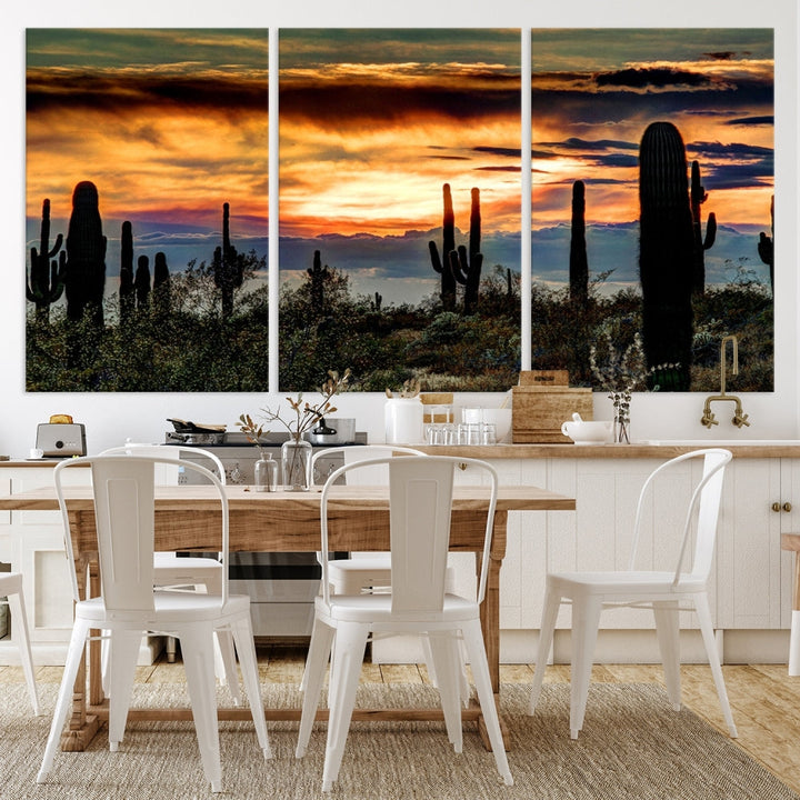 Enhance your living room with the Phoenix Arizona Desert Canvas Wall Art Print, featuring cactus-themed designs on museum-quality canvas. Enjoy hand-assembled pieces and free shipping to add charm to your space.