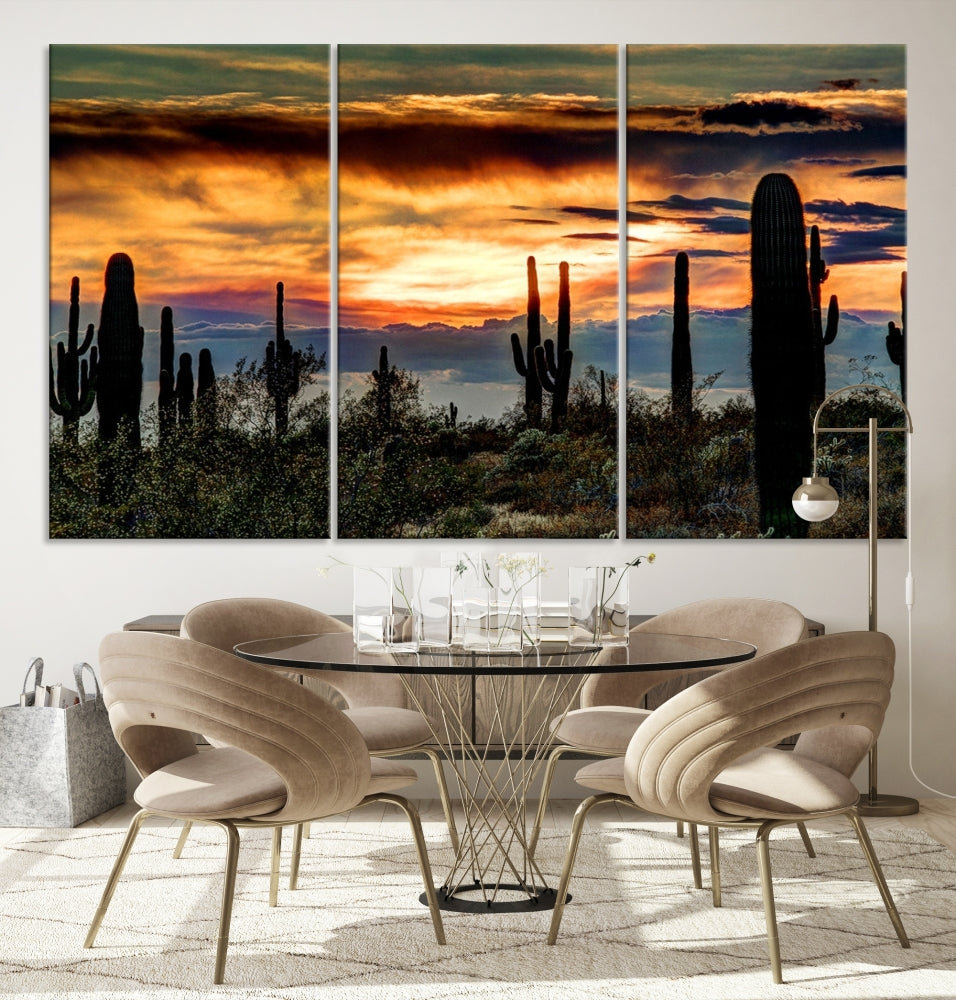 Enhance your living room with the Phoenix Arizona Desert Canvas Wall Art Print, featuring cactus-themed designs on museum-quality canvas. Enjoy hand-assembled pieces and free shipping to add charm to your space.