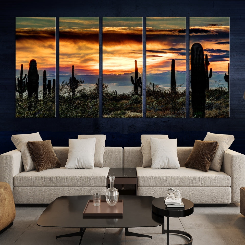 Enhance your living room with the Phoenix Arizona Desert Canvas Wall Art Print, featuring cactus-themed designs on museum-quality canvas. Enjoy hand-assembled pieces and free shipping to add charm to your space.