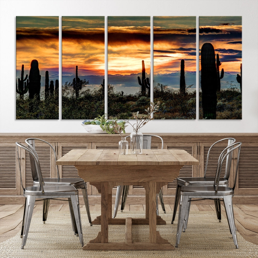 Enhance your living room with the Phoenix Arizona Desert Canvas Wall Art Print, featuring cactus-themed designs on museum-quality canvas. Enjoy hand-assembled pieces and free shipping to add charm to your space.