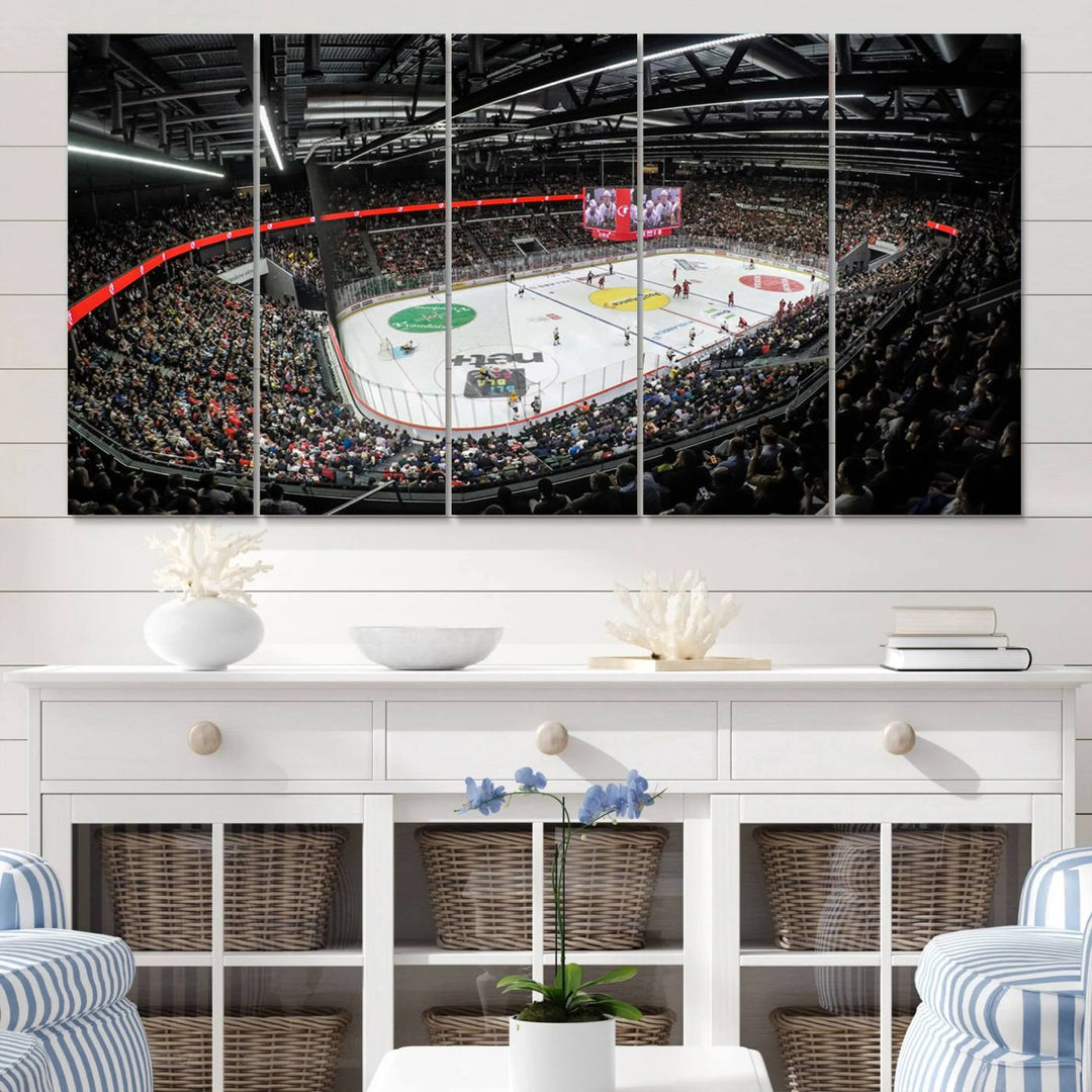 The museum-quality wall art canvas print captures the thrilling energy of the game with exquisite detail, resembling high-resolution printing brought to life.