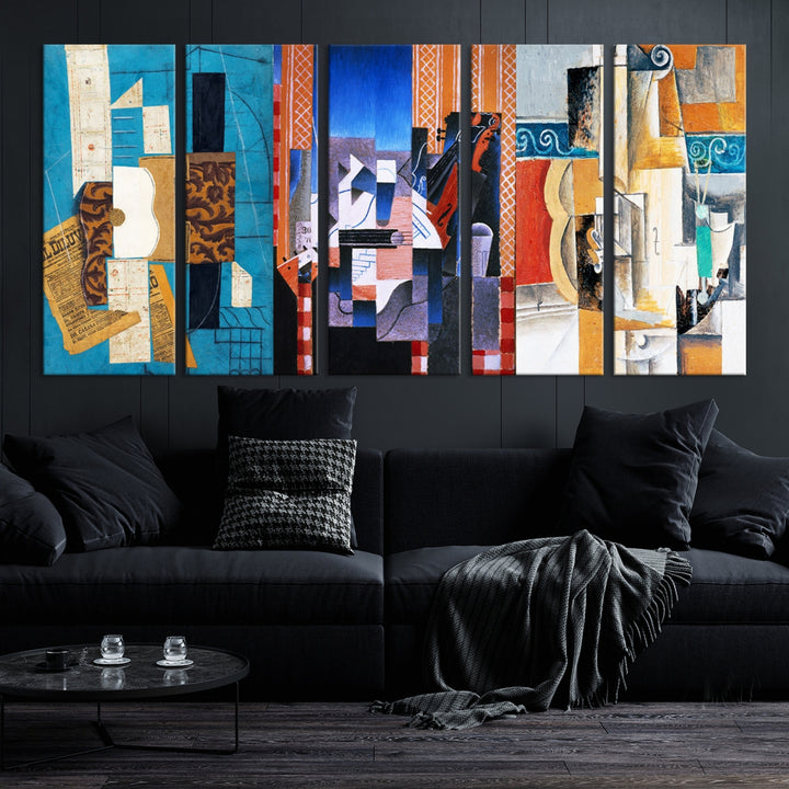 Arte abstracto contemporáneo relajante lienzo arte de la pared impresión arte moderno decoración de la oficina en el hogar obras de arte para sala de estar dormitorio sala de música enmarcado arte de pared de varias piezas arte de pintura de lienzo grande