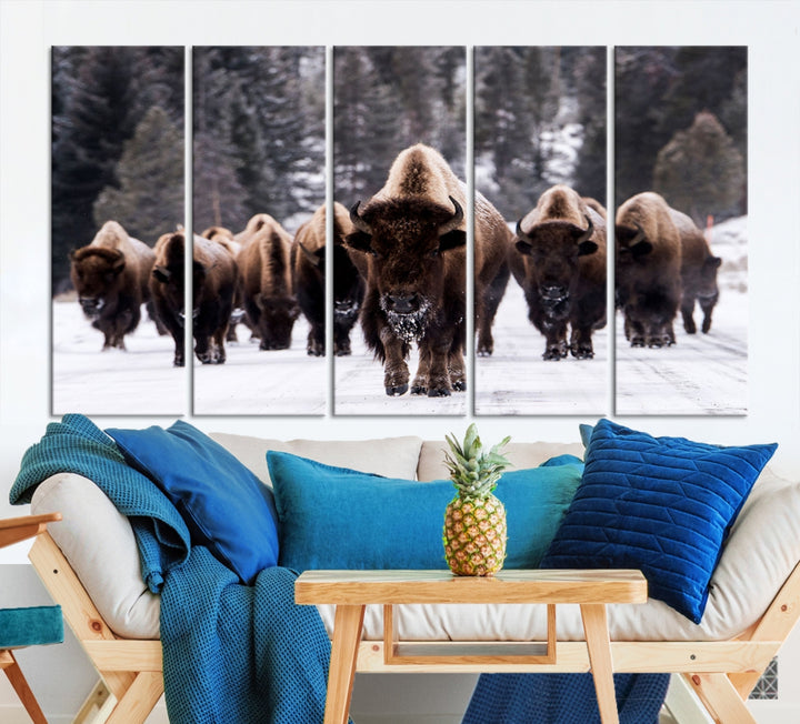 Buffalo Wall Art Canvas Print, Bison Wall Art Canvas Print