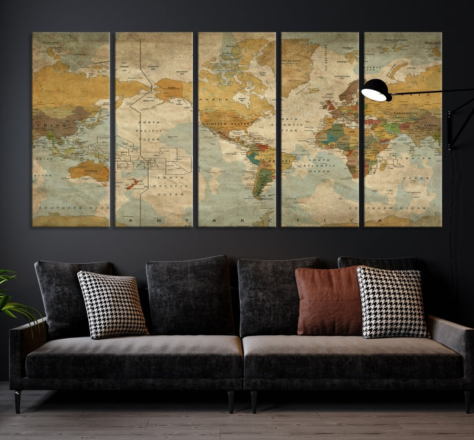 Grunge Art of World Canvas Print