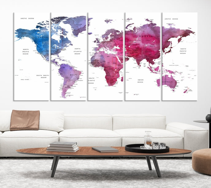 Impressions de punaises de carte du monde