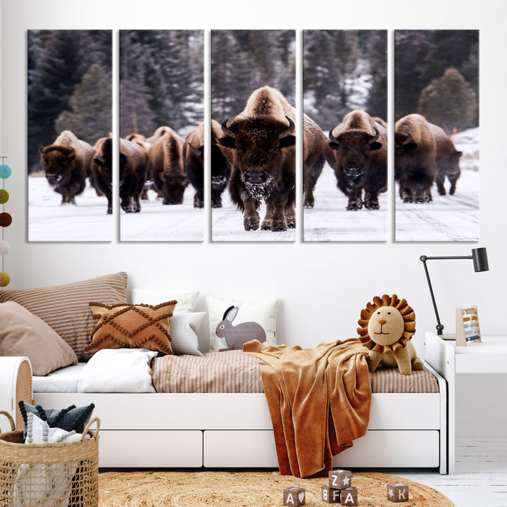 Buffalo Wall Art Canvas Print, Bison Wall Art Canvas Print