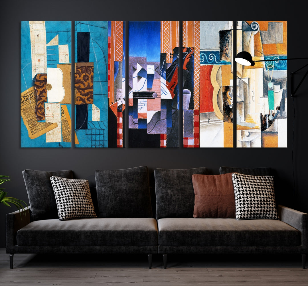 Arte abstracto contemporáneo relajante lienzo arte de la pared impresión arte moderno decoración de la oficina en el hogar obras de arte para sala de estar dormitorio sala de música enmarcado arte de pared de varias piezas arte de pintura de lienzo grande