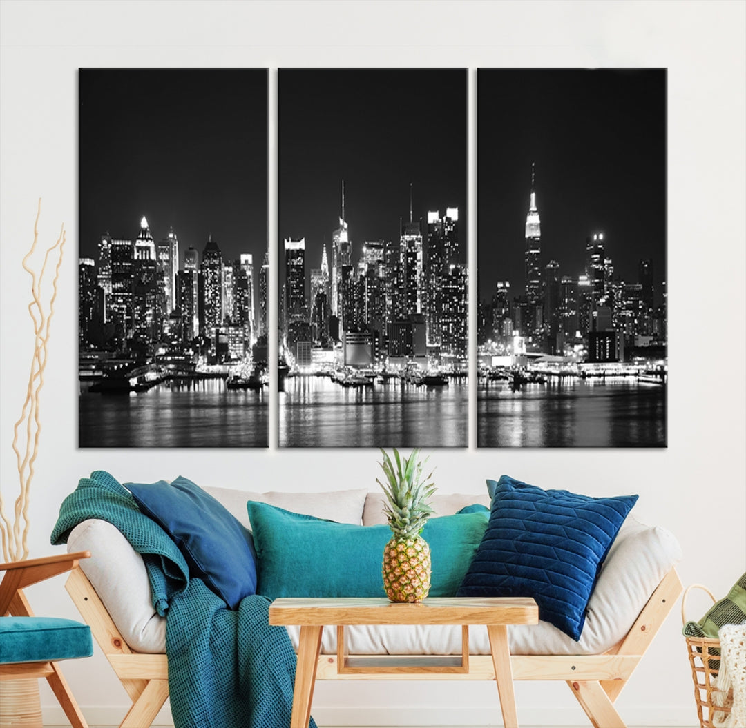 Wall Art NEW YORK Impressions sur toile Gratte-ciel de New York en noir et blanc