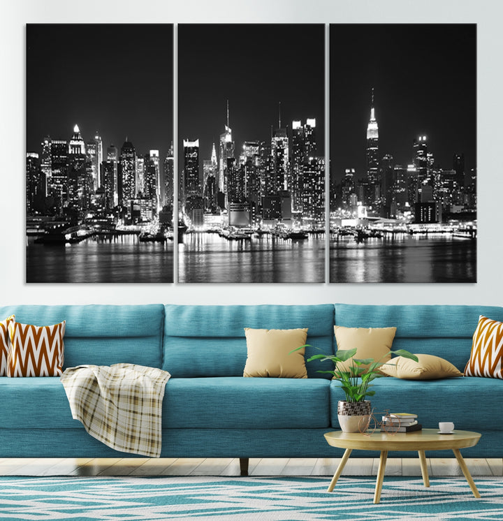 Wall Art NEW YORK Impressions sur toile Gratte-ciel de New York en noir et blanc