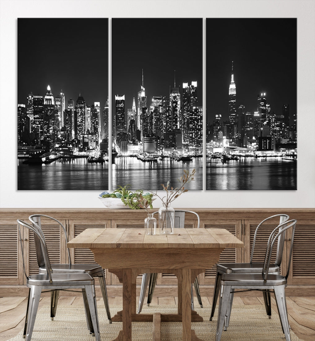 Wall Art NEW YORK Impressions sur toile Gratte-ciel de New York en noir et blanc